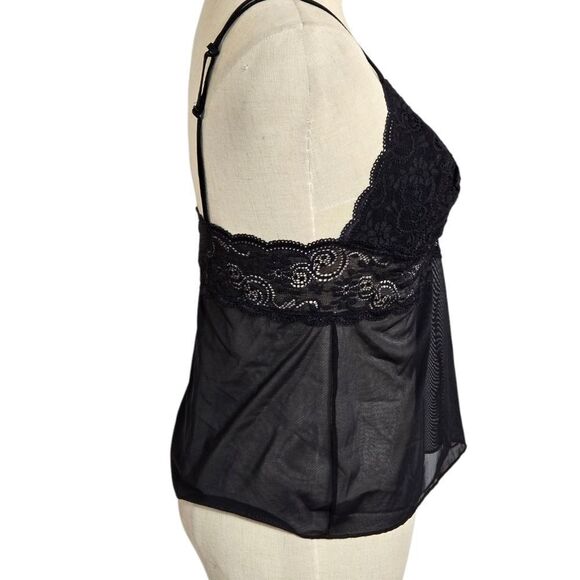 Vassarette Black Lace Camisole Top XL - Picture 3 of 6
